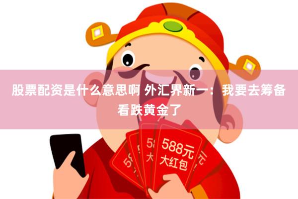 股票配资是什么意思啊 外汇界新一：我要去筹备看跌黄金了