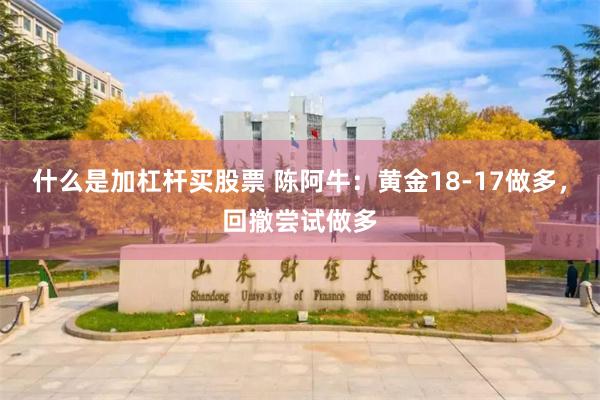 什么是加杠杆买股票 陈阿牛：黄金18-17做多，回撤尝试做多