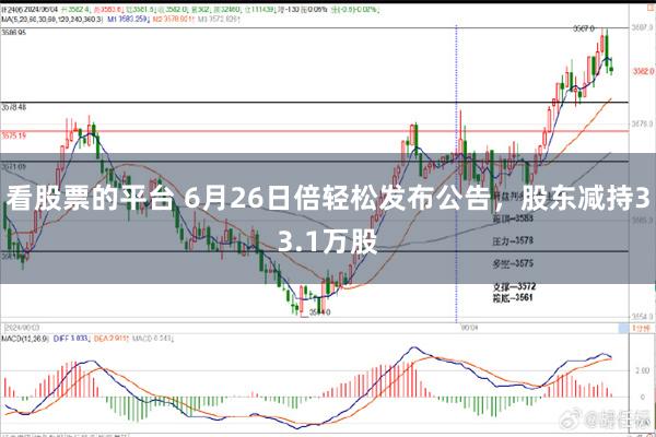 看股票的平台 6月26日倍轻松发布公告，股东减持33.1万股