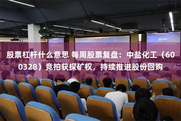 股票杠杆什么意思 每周股票复盘：中盐化工（600328）竞拍获探矿权，持续推进股份回购