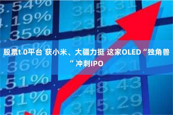 股票t 0平台 获小米、大疆力挺 这家OLED“独角兽”冲刺IPO