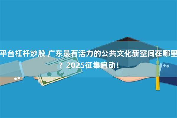 平台杠杆炒股 广东最有活力的公共文化新空间在哪里？2025征集启动！