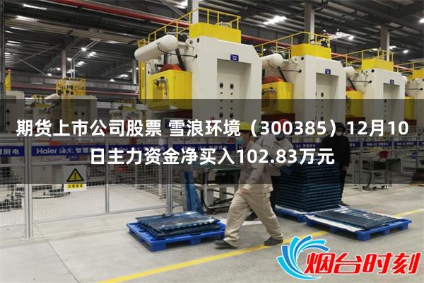 期货上市公司股票 雪浪环境（300385）12月10日主力资金净买入102.83万元