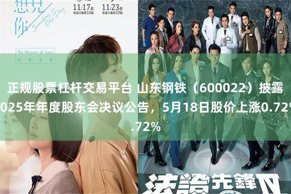 正规股票杠杆交易平台 山东钢铁（600022）披露2025年年度股东会决议公告，5月18日股价上涨0.72%