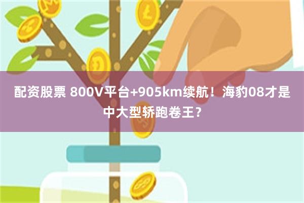 配资股票 800V平台+905km续航！海豹08才是中大型轿跑卷王？