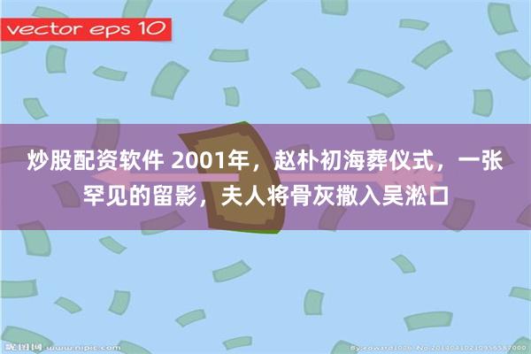 炒股配资软件 2001年，赵朴初海葬仪式，一张罕见的留影，夫人将骨灰撒入吴淞口